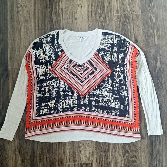 💙 Cabi Artsy Baggy Oversized Long Sleeve Tee Lightweight Soft Stretchy 100% Sil - Picture 1 of 8